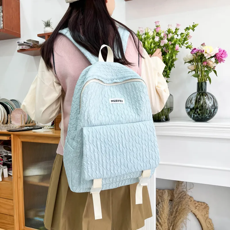URBAN FOREST Polyester Backpack Unisex Sky Blue/Yellow/Green/Pink/Black-1
