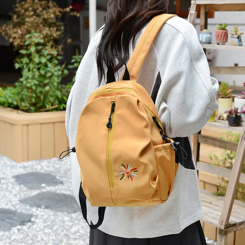 URBAN FOREST Nylon Backpack Unisex Gray/Black/Yellow/Green/Blue/Beige-13