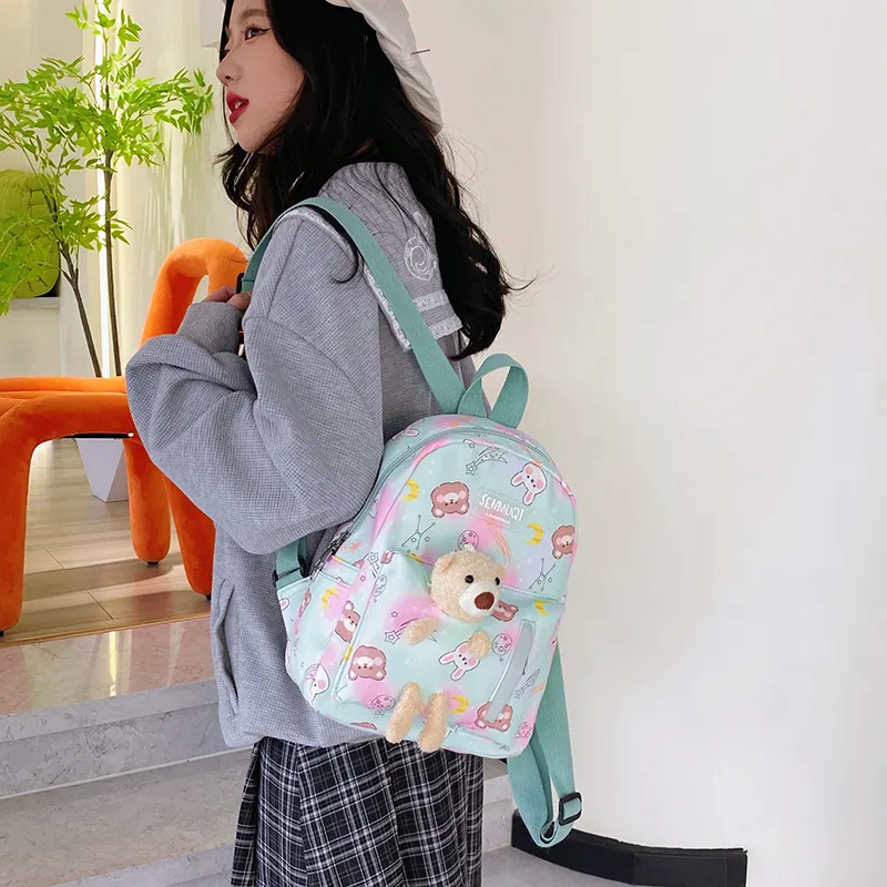 URBAN FOREST Nylon Backpack Women's Pink/Violet/Green/Blue/Black-20