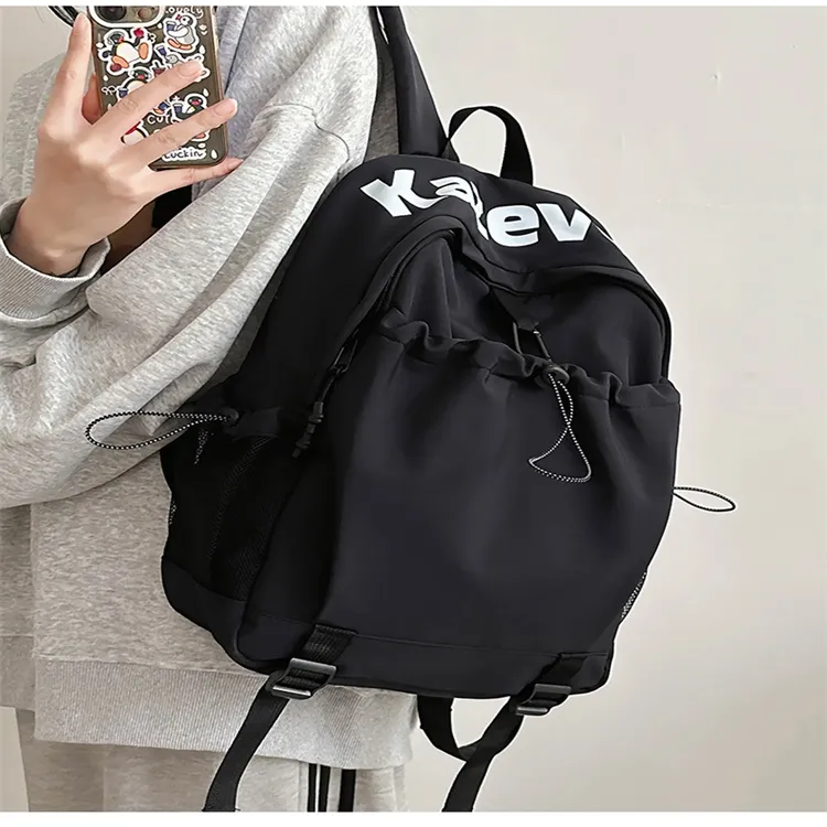 URBAN FOREST Nylon Backpack Unisex Gray/Black/Orange/Pink-8