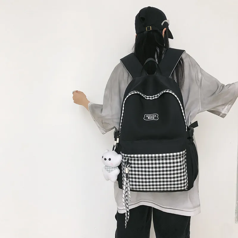 URBAN FOREST Nylon Backpack Unisex White/Black-10