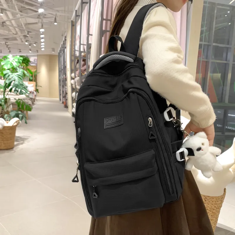 URBAN FOREST Nylon Backpack Unisex Ecru/Black/Pink/Light Purple/Yellow/Light Blue-9