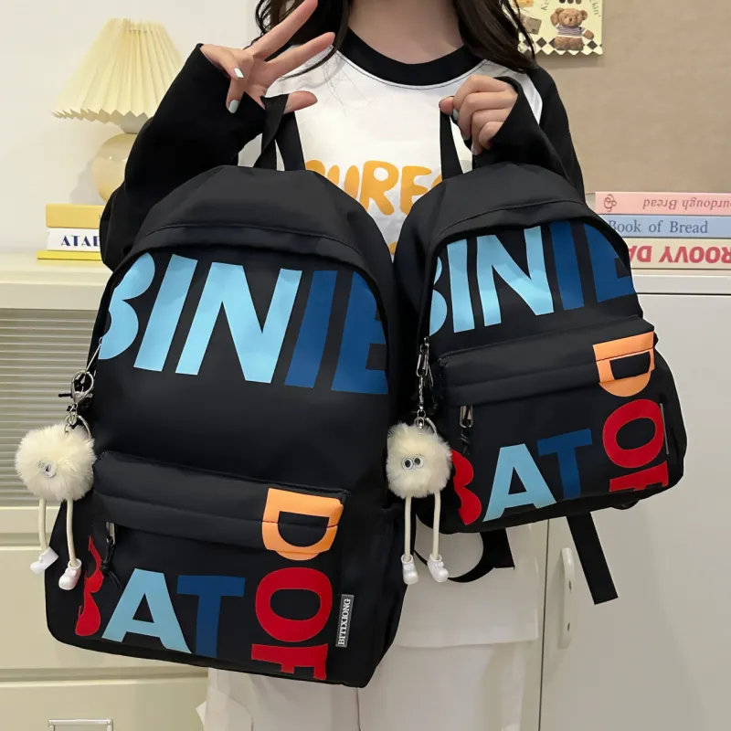 URBAN FOREST Polyester Backpack Regular Unisex Black/White-1