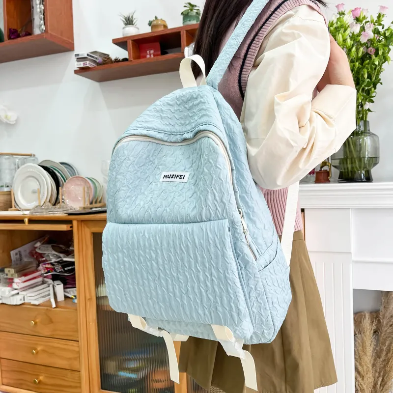 URBAN FOREST Polyester Backpack Unisex Sky Blue/Yellow/Green/Pink/Black-5