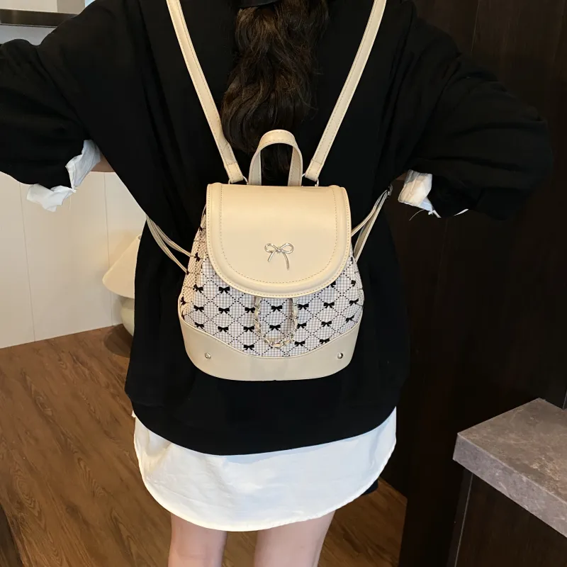 URBAN FOREST PU Backpack Women's White/Silver/Brown-25