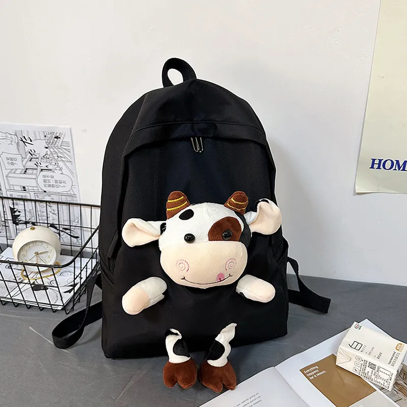 URBAN FOREST Nylon Backpack Unisex Blue/Pink/Black/White/Cow Color-13