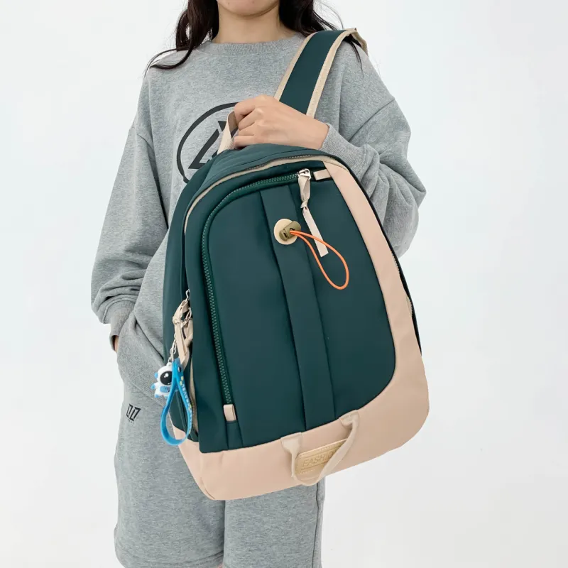 URBAN FOREST Nylon Backpack Unisex Ecru/Black/Burgundy/Jasper/Blue-19