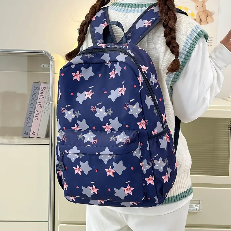URBAN FOREST Nylon Backpack Unisex Purple/Khaki/Blue/Pink-14
