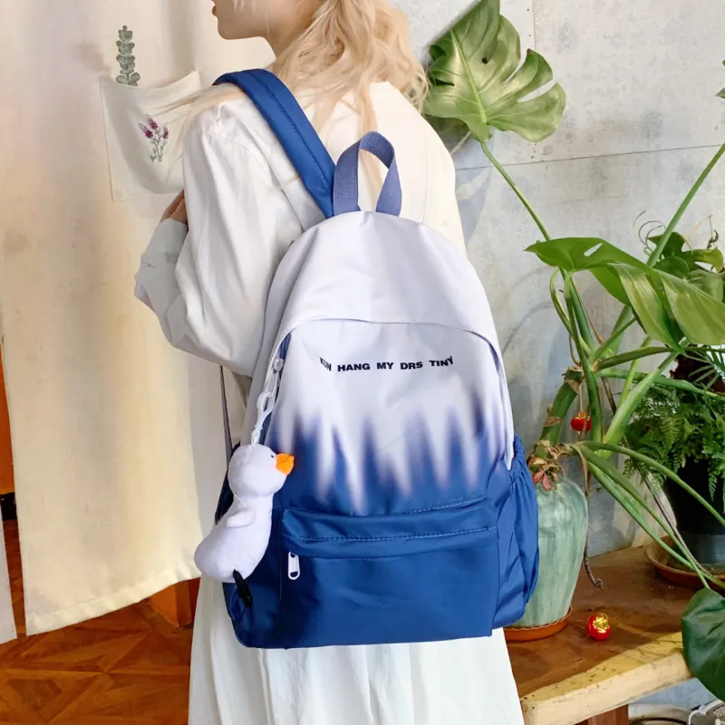 URBAN FOREST Nylon Backpack Unisex Pink/Green/Blue-4