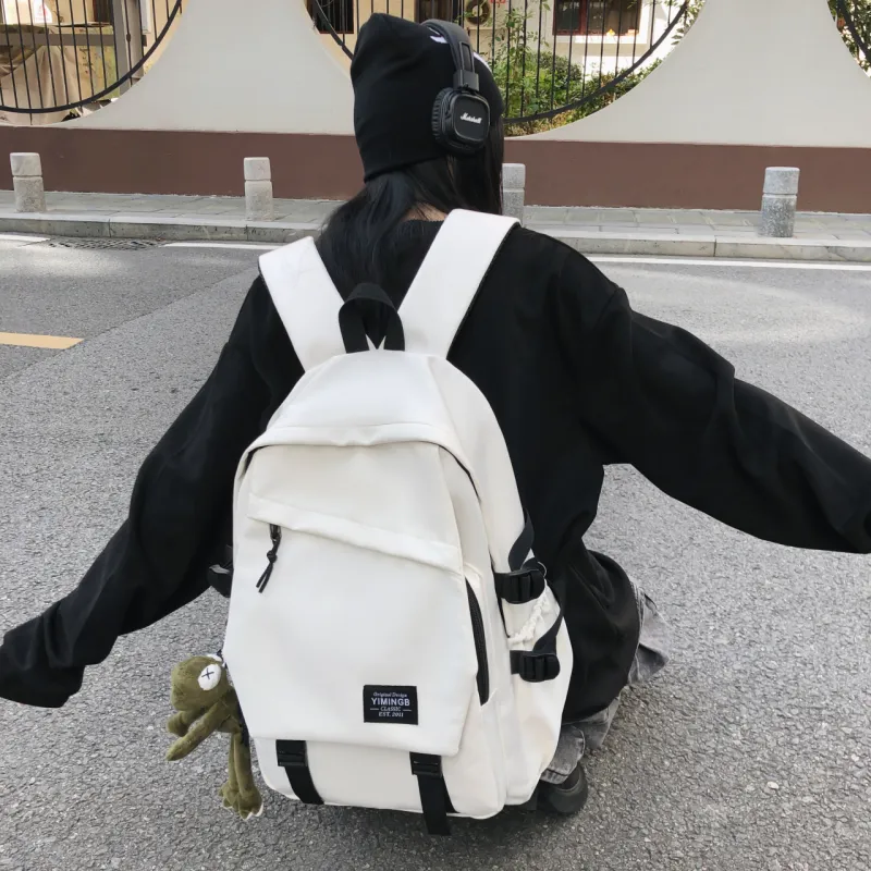 URBAN FOREST Nylon Backpack Unisex Blue/White/Black/Gray/Burgundy-9