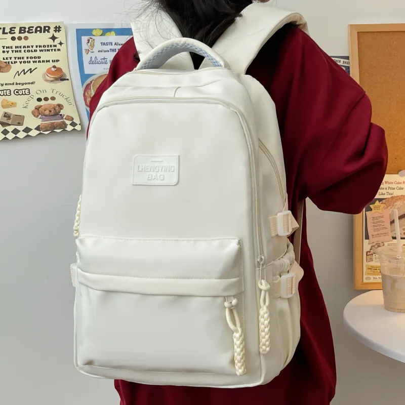 URBAN FOREST Nylon Backpack Unisex White/Black/Yellow/Green/Blue-1