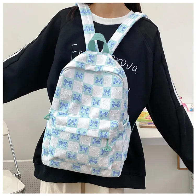 URBAN FOREST Nylon Backpack Unisex Black/Purple/Green/Blue-11