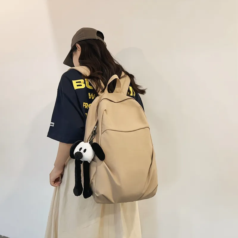 URBAN FOREST Nylon Backpack Unisex White/Gray/Black/Khaki/Green-13