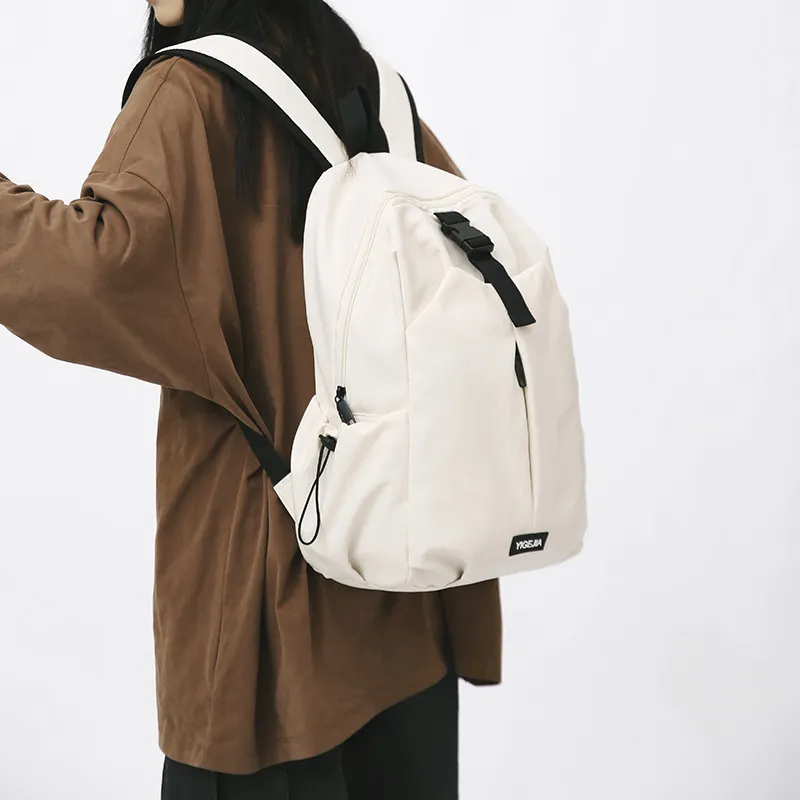 URBAN FOREST Nylon Backpack Unisex Orange/Army Green/Ecru/Black/Dark Blue-12