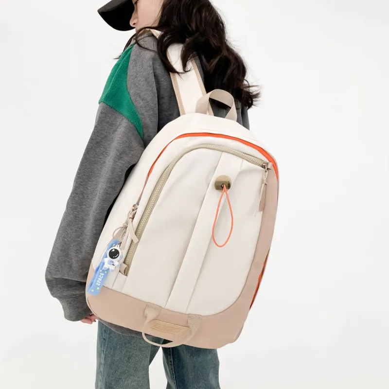 URBAN FOREST Nylon Backpack Unisex Ecru/Black/Burgundy/Jasper/Blue-3