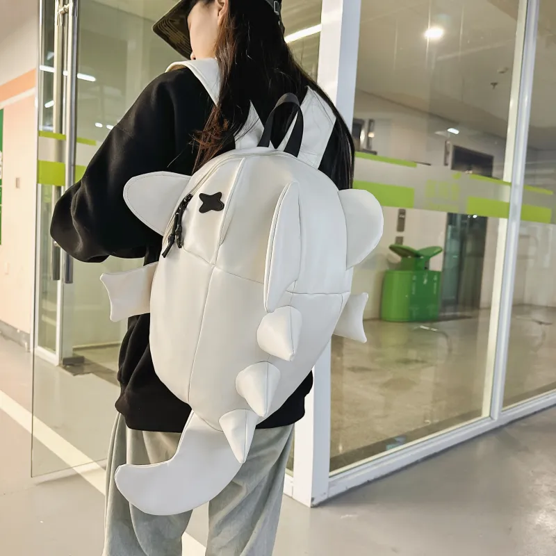 URBAN FOREST PU Backpack Unisex Black/White-8