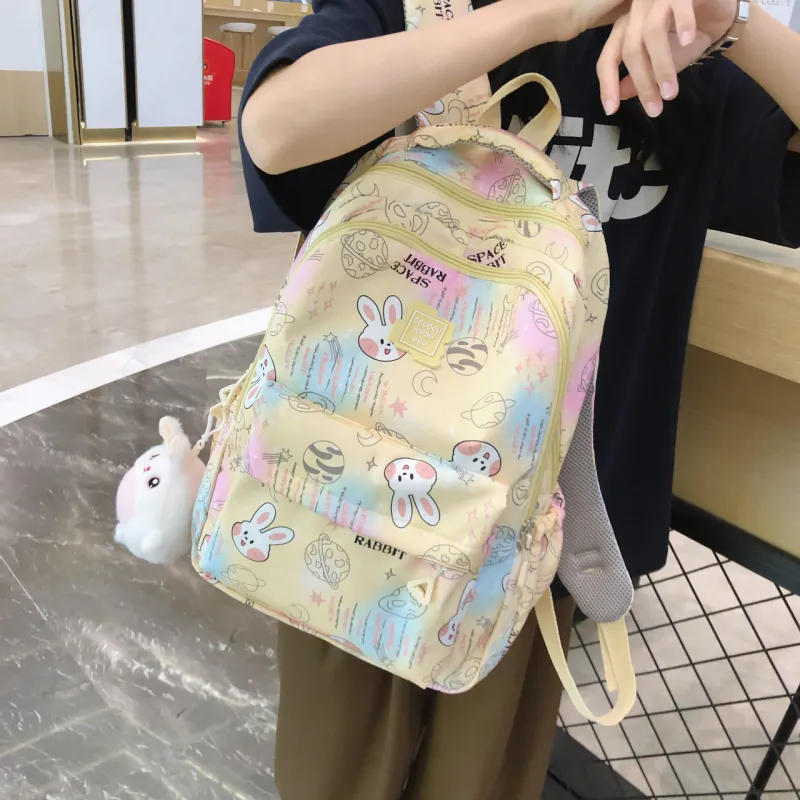 URBAN FOREST Nylon Backpack Regular Women's Pink, Violet, Yellow, Green, Sky Blue-12