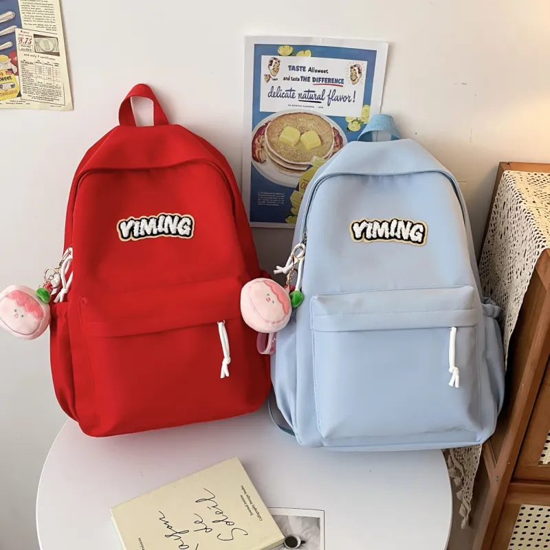 URBAN FOREST Nylon Backpack Unisex Red/Light Yellow/Green/Blue/White/Black-10