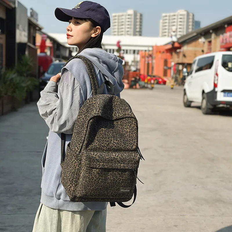 URBAN FOREST Flannelette Backpacks Regular Unisex Brown/Blue/Black-1