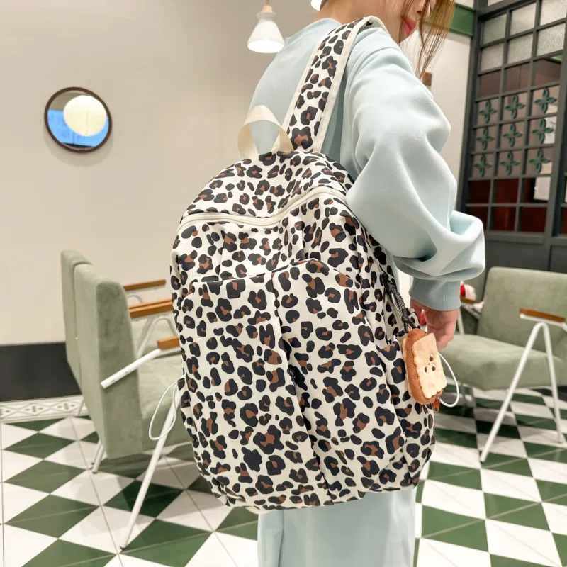 URBAN FOREST Nylon Backpack Unisex Black/Blue/Pink/Brown-17