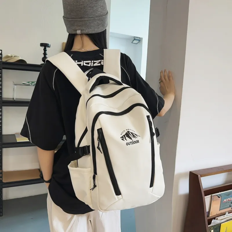 URBAN FOREST Nylon Backpack Unisex Orange/Green/Red/Black/White-24