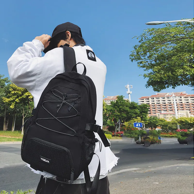URBAN FOREST Nylon Backpack Unisex Light Green/Violet/Black/Ecru-16
