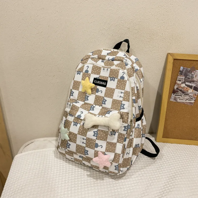 URBAN FOREST Nylon Backpack Women's Black/Pink/Khaki/Green-13