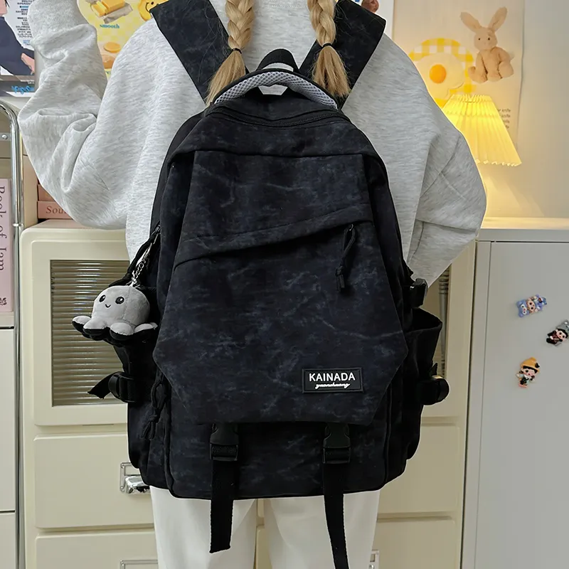 URBAN FOREST Nylon Backpack Unisex Ecru/Black/Burgundy/Green-8