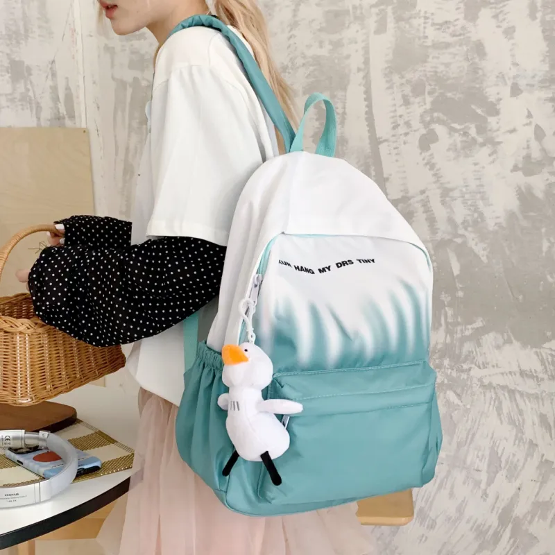 URBAN FOREST Nylon Backpack Unisex Pink/Green/Blue-13