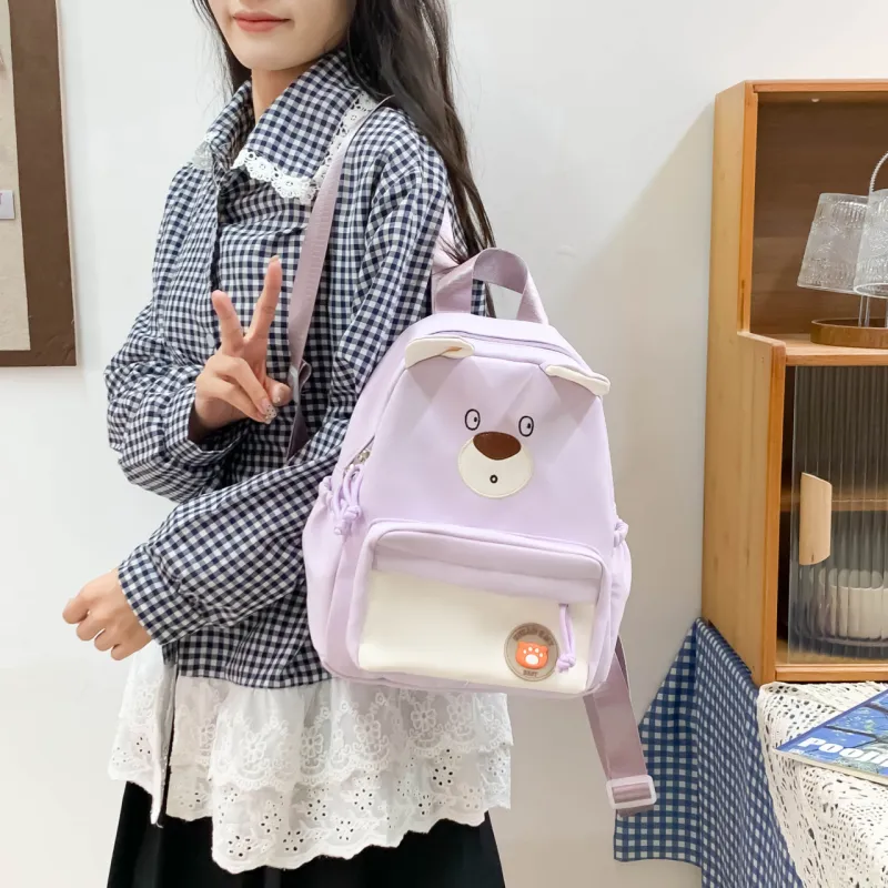 URBAN FOREST Nylon Backpack Regular Unisex Purple/Brown/Khaki/Blue/Pink/Black-4