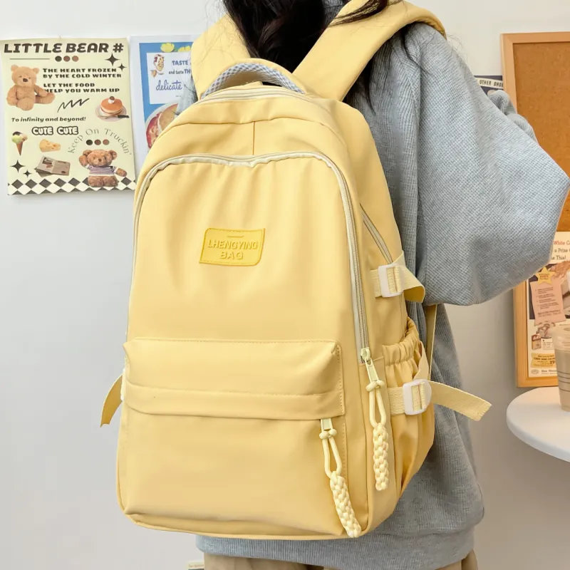 URBAN FOREST Nylon Backpack Unisex White/Black/Yellow/Green/Blue-5