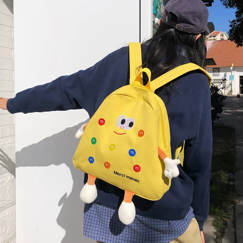 URBAN FOREST Nylon Backpack Unisex Yellow/White/Black-4