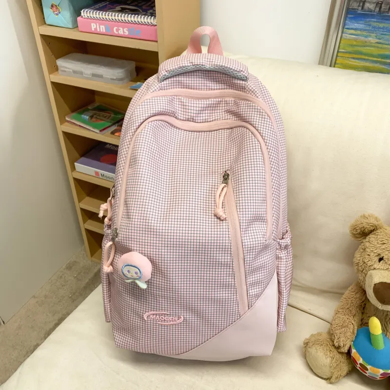 URBAN FOREST Nylon Backpack Regular Unisex Black/Pink/Green/Blue-7