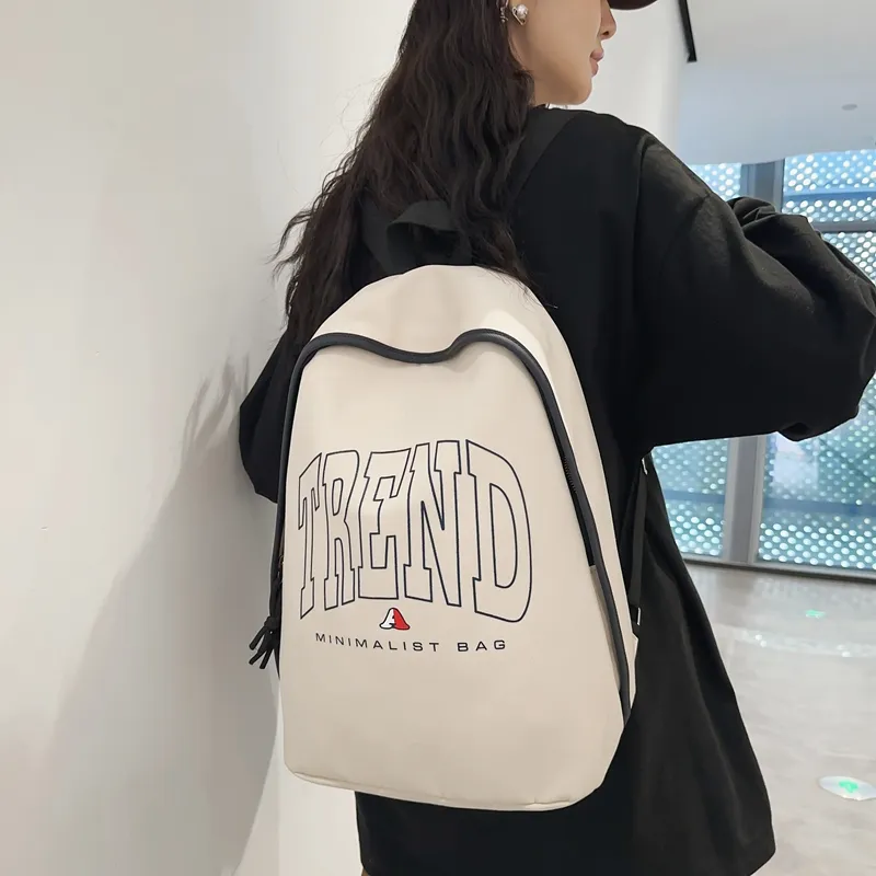 URBAN FOREST Nylon Backpack Unisex Pink/Light Purple/Khaki/Black/White/Gray-14