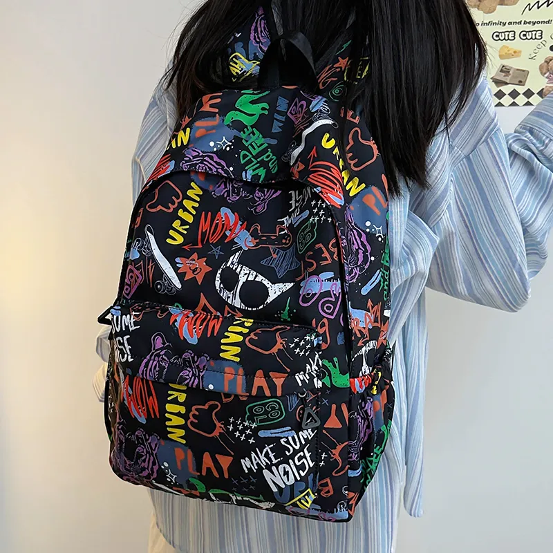 URBAN FOREST Polyester Backpack Regular Unisex White/Gray/Black/Blue-13