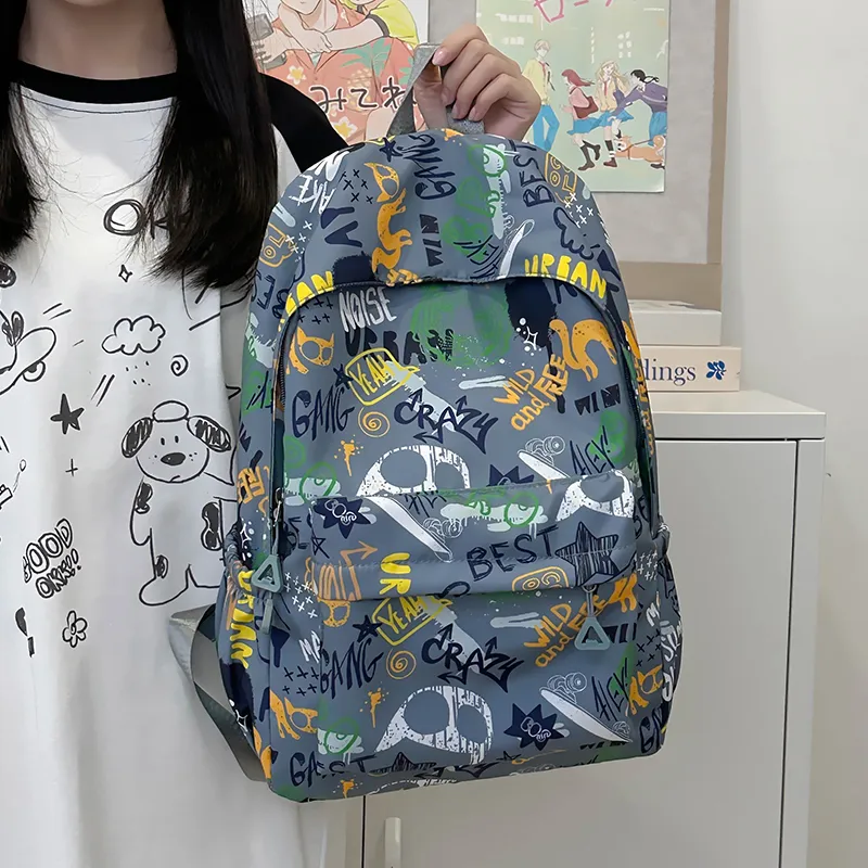 URBAN FOREST Polyester Backpack Regular Unisex White/Gray/Black/Blue-8