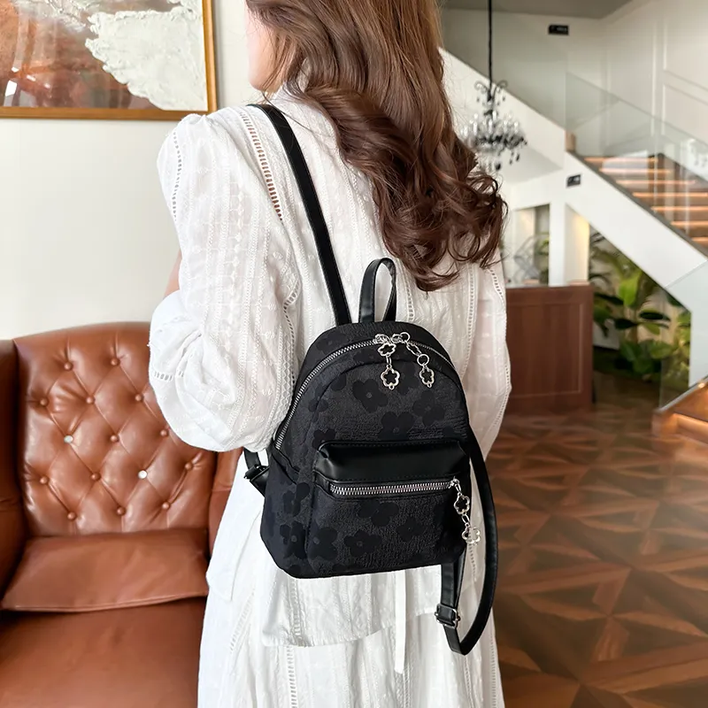 URBAN FOREST PU Backpack Women's Pink/Black/White-11