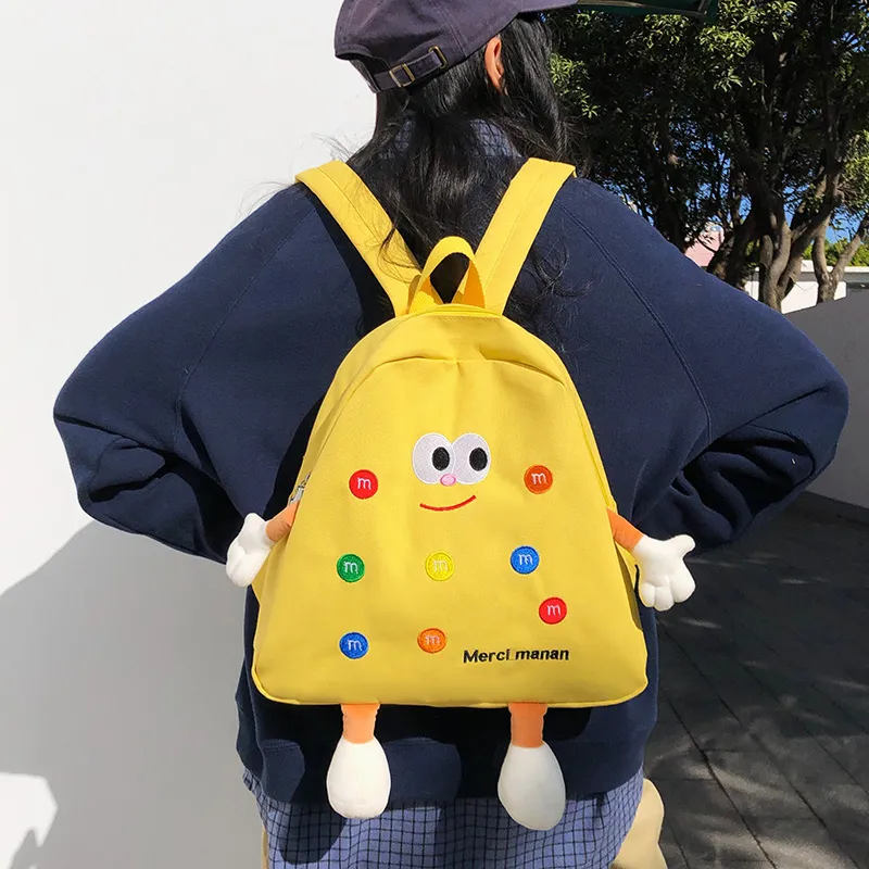 URBAN FOREST Nylon Backpack Unisex Yellow/White/Black-1