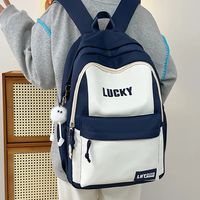 URBAN FOREST Nylon Backpack Regular Unisex Black/Burgundy/Khaki/Light Blue/Dark Blue-11