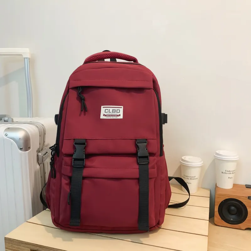 URBAN FOREST Nylon Backpack Regular Unisex White/Black/Red/Purple-15