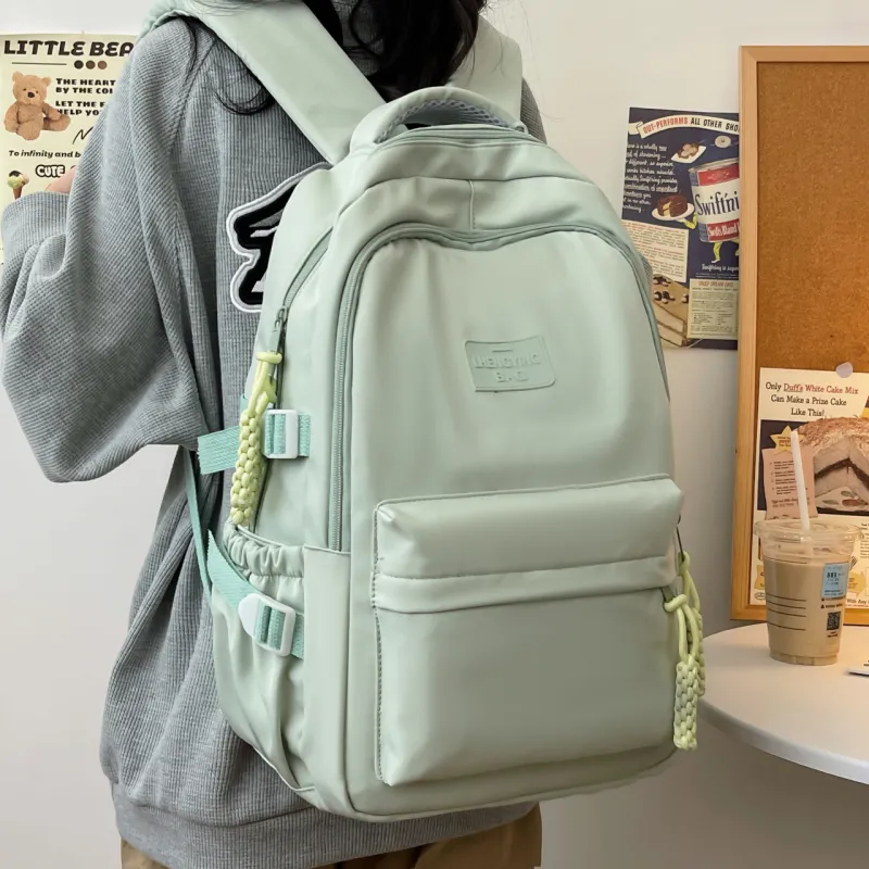 URBAN FOREST Nylon Backpack Unisex White/Black/Yellow/Green/Blue-9