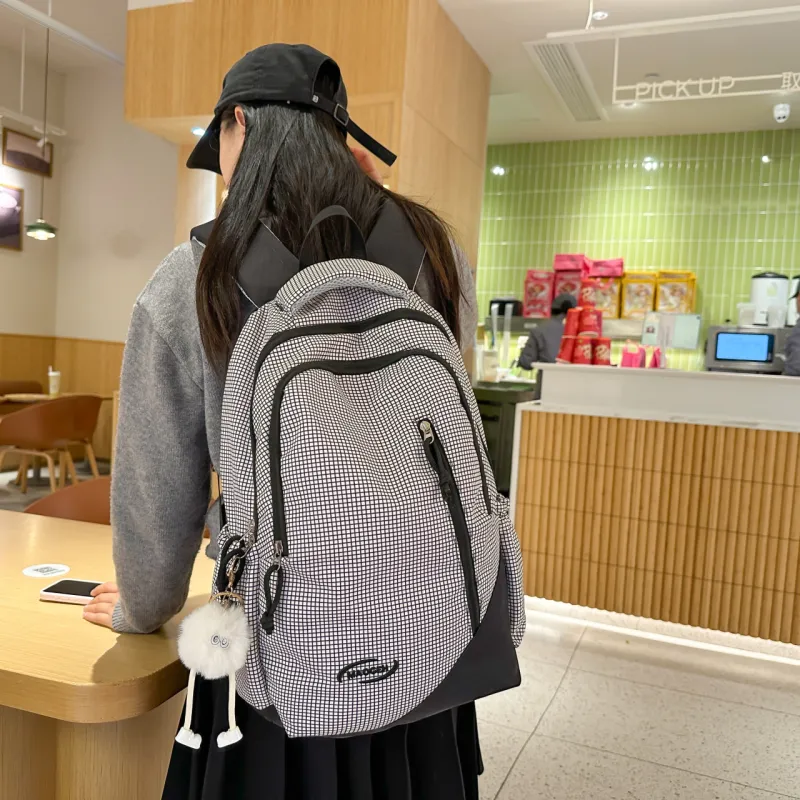 URBAN FOREST Nylon Backpack Regular Unisex Black/Pink/Green/Blue-1