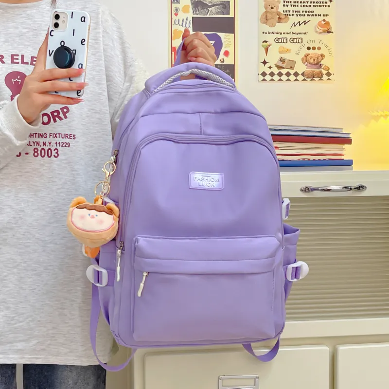 URBAN FOREST Nylon Backpack Regular Women's White/Black/Violet/Yellow/Blue-12