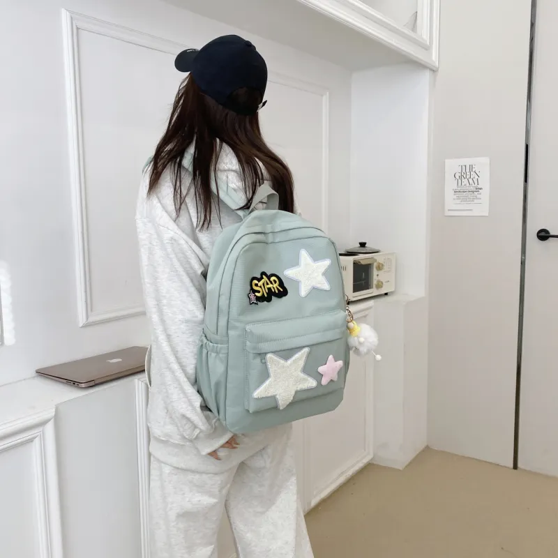 URBAN FOREST Canvas Backpack Unisex Yellow/Green/Pink/Black-10