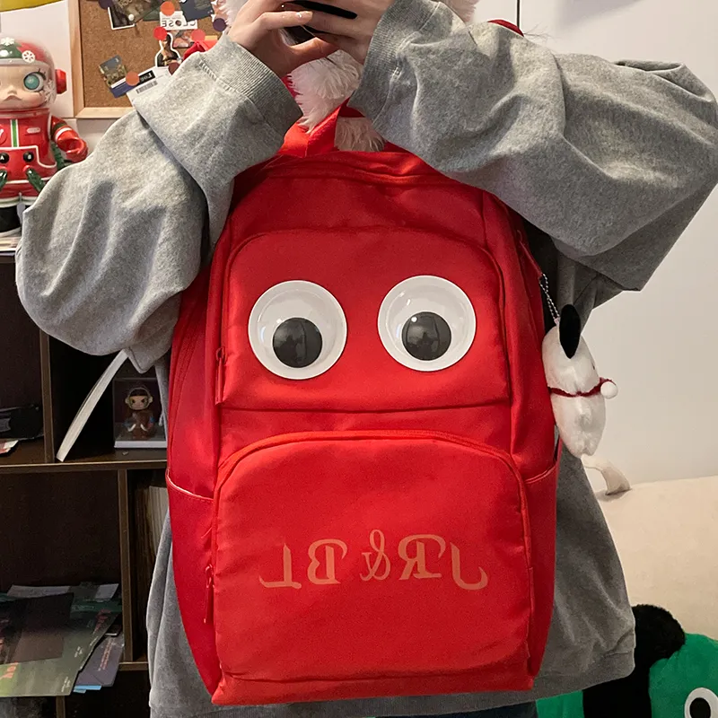 URBAN FOREST Nylon Backpack Unisex White/Black/Red/Blue-16