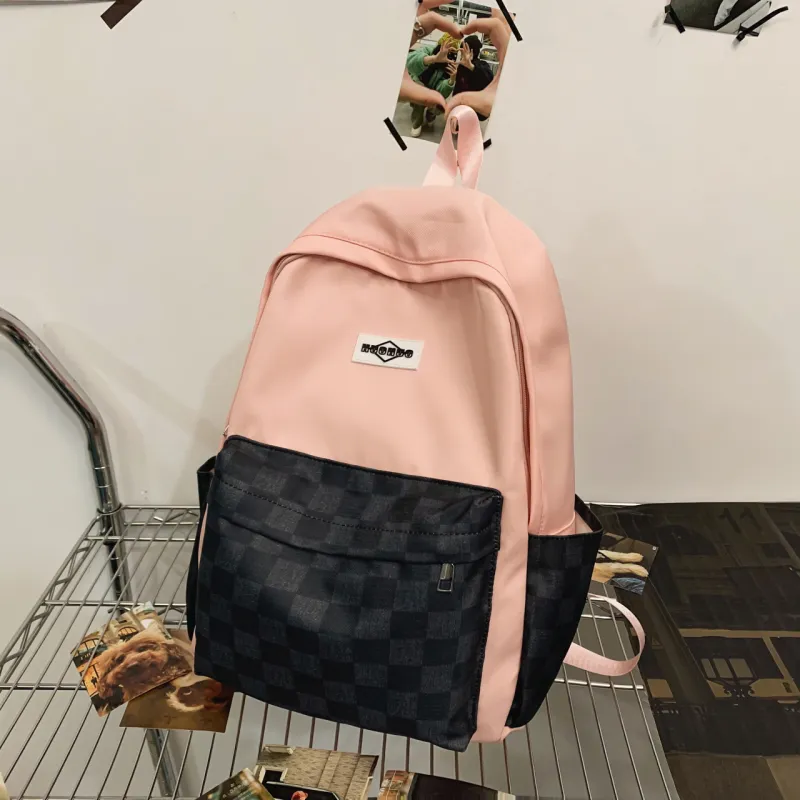 URBAN FOREST Nylon Backpack Regular Unisex Black/Pink/Purple/Lake Blue/Navy Blue-7