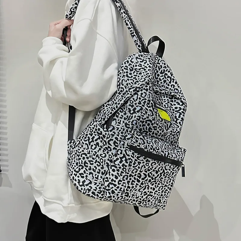 URBAN FOREST Nylon Backpack Unisex Light Brown/White-11