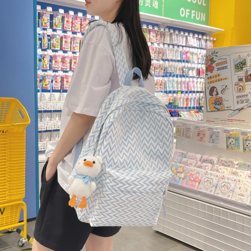 URBAN FOREST Nylon Backpack Unisex Yellow/Light Green/Light Blue/Pink/Silver-22