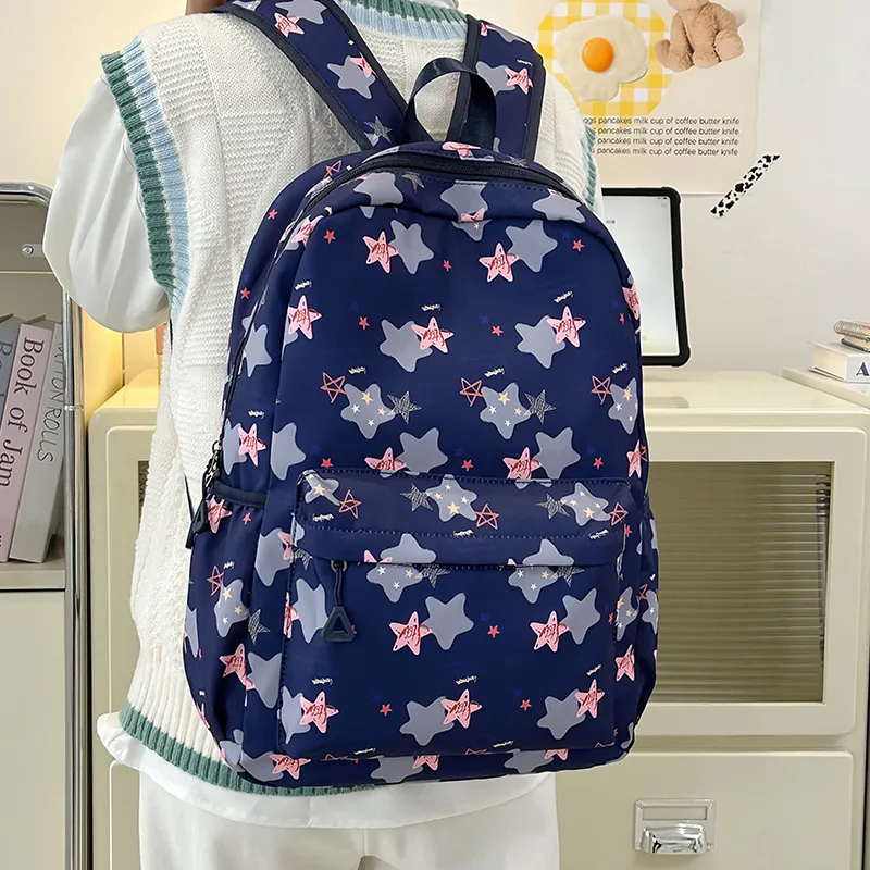 URBAN FOREST Nylon Backpack Unisex Purple/Khaki/Blue/Pink-13