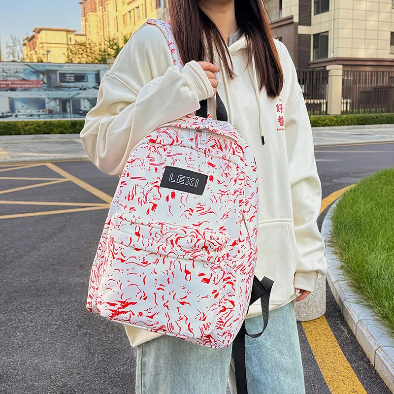 URBAN FOREST Oxford Backpack Unisex White/Black/Red/Blue-14